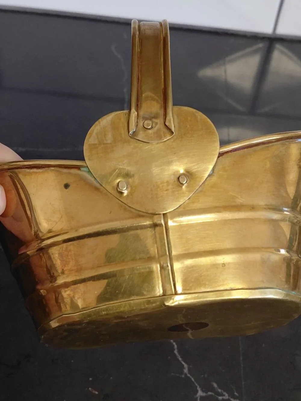 Small Vintage Brass Basket